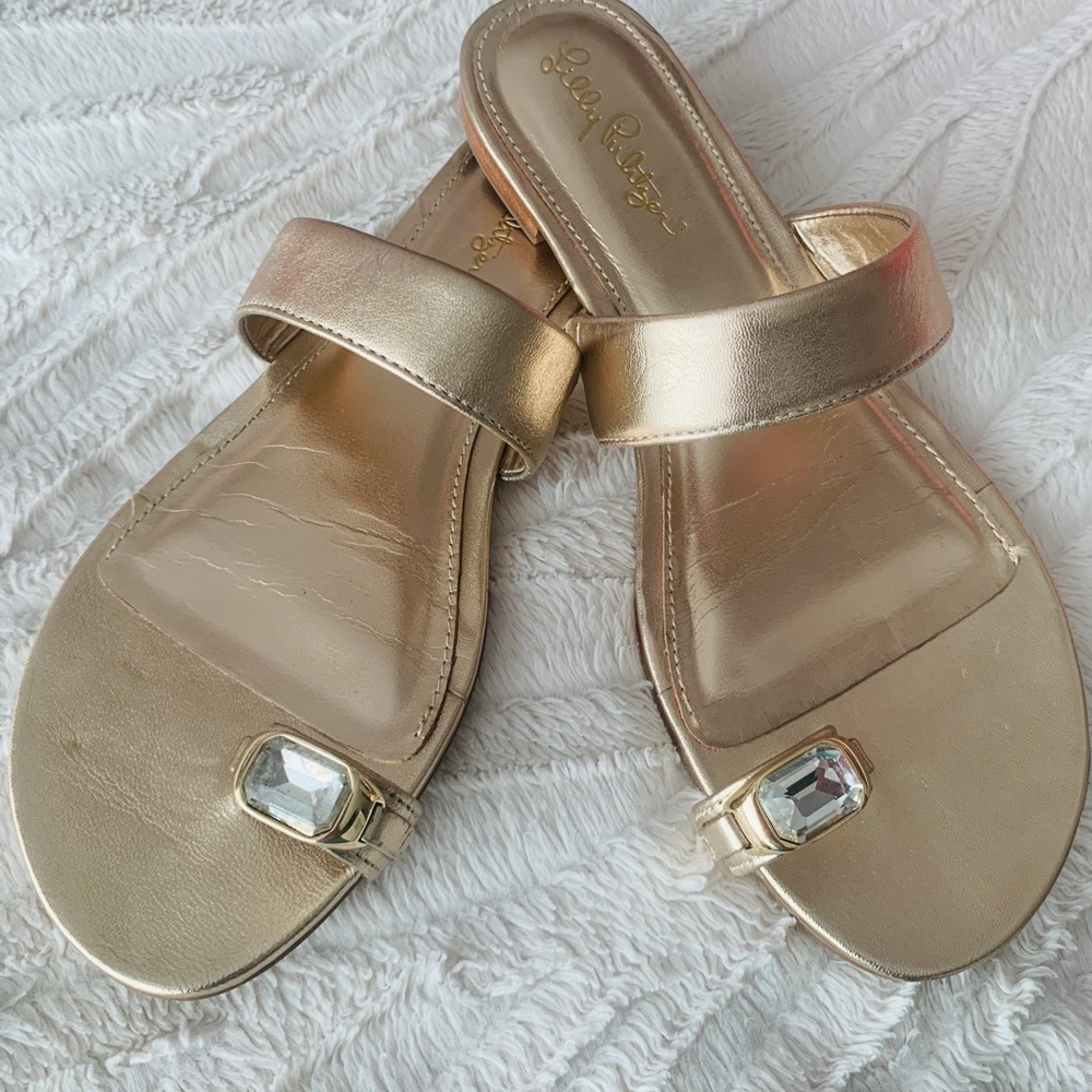 Lilly Pulitzer Callie Gold Sandals